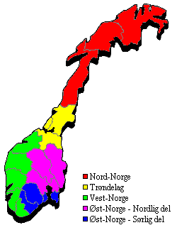 Oversiktskart over Norge
